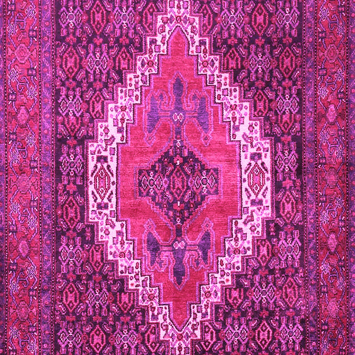 Machine Washable Medallion Pink Traditional Rug, wshtr2421pnk