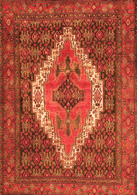 Medallion Orange Traditional Rug, tr2421org