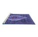 Sideview of Machine Washable Medallion Blue Traditional Rug, wshtr2421blu