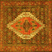 Square Medallion Yellow Traditional Rug, tr2421yw