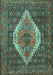 Medallion Turquoise Traditional Rug, tr2421turq