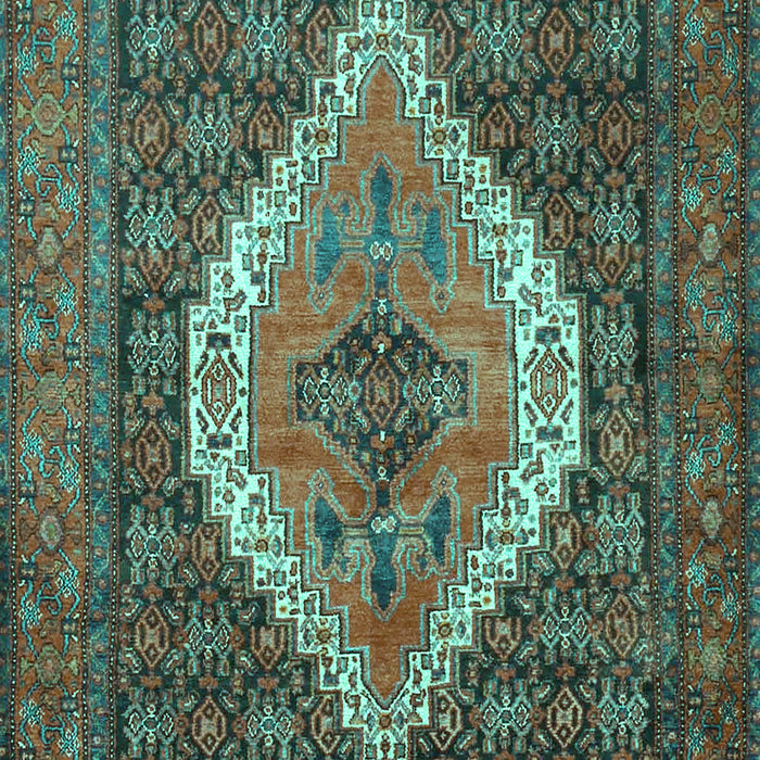 Medallion Turquoise Traditional Rug, tr2421turq