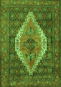 Medallion Green Traditional Rug, tr2421grn