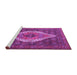 Sideview of Machine Washable Medallion Purple Traditional Area Rugs, wshtr2421pur