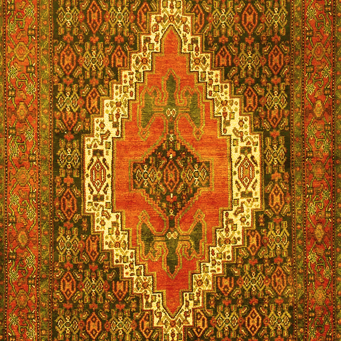 Medallion Yellow Traditional Rug, tr2421yw
