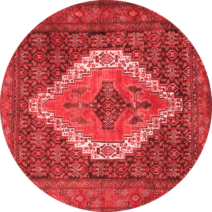 Machine Washable Medallion Red Traditional Rug, wshtr2421red
