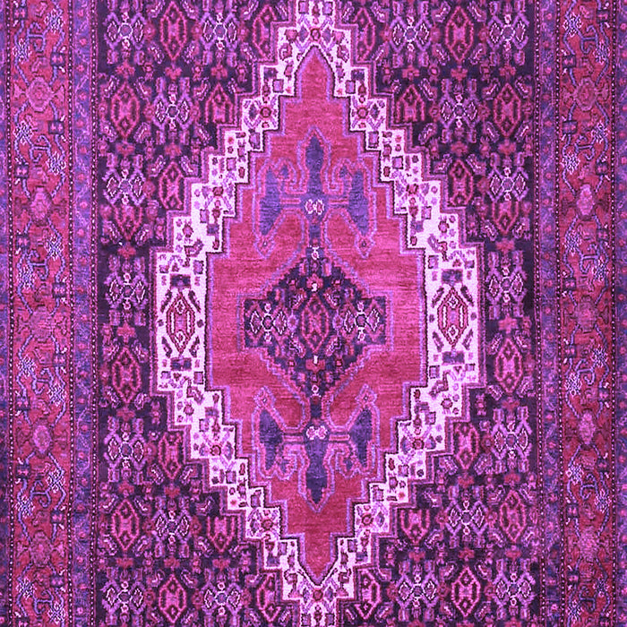 Machine Washable Medallion Purple Traditional Area Rugs, wshtr2421pur
