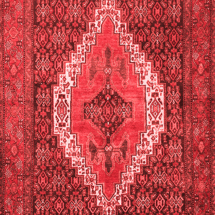 Machine Washable Medallion Red Traditional Rug, wshtr2421red