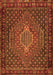 Serging Thickness of Machine Washable Persian Orange Traditional Area Rugs, wshtr2422org