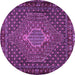 Round Machine Washable Persian Purple Traditional Area Rugs, wshtr2422pur