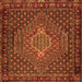 Round Machine Washable Persian Orange Traditional Area Rugs, wshtr2422org