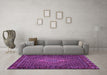 Machine Washable Persian Purple Traditional Area Rugs in a Living Room, wshtr2422pur