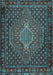 Machine Washable Persian Light Blue Traditional Rug, wshtr2422lblu