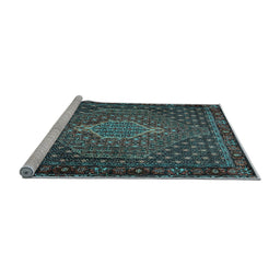 Sideview of Machine Washable Persian Light Blue Traditional Rug, wshtr2422lblu