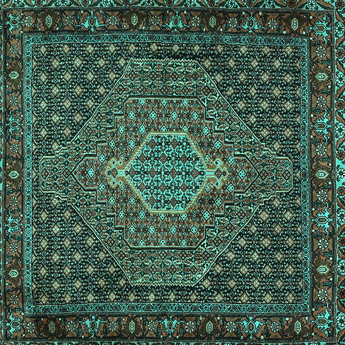 Square Persian Turquoise Traditional Rug, tr2422turq