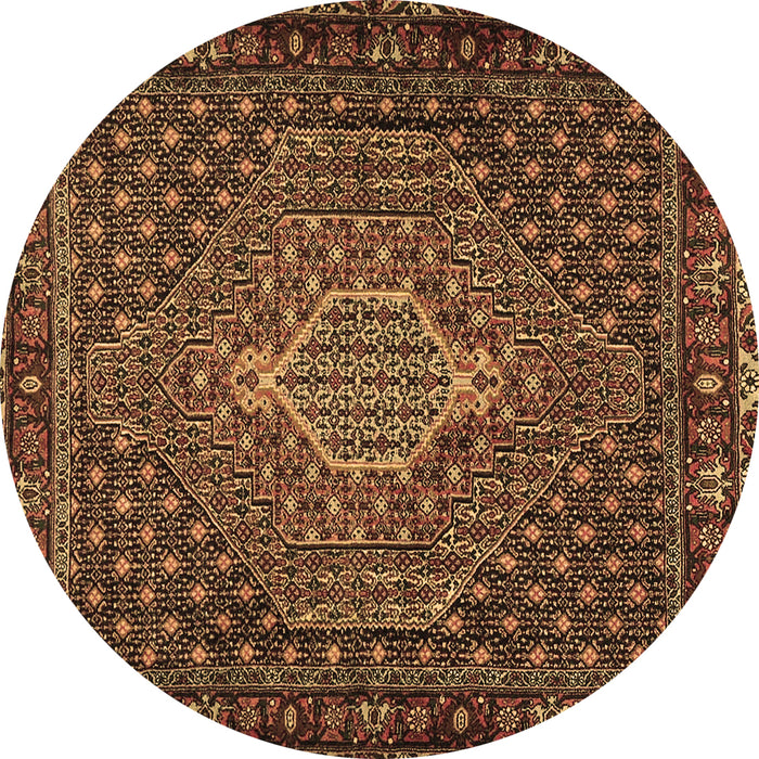 Round Machine Washable Persian Brown Traditional Rug, wshtr2422brn