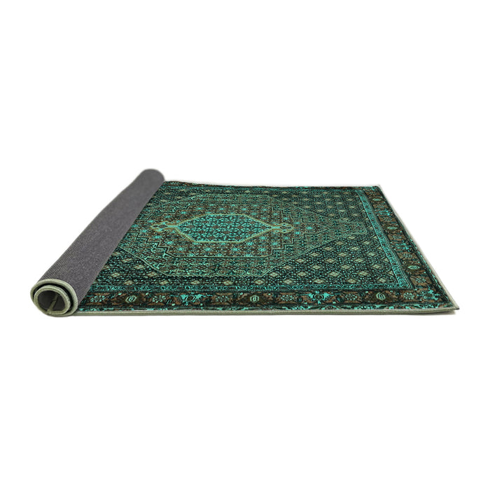 Sideview of Persian Turquoise Traditional Rug, tr2422turq