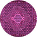 Round Machine Washable Persian Pink Traditional Rug, wshtr2422pnk