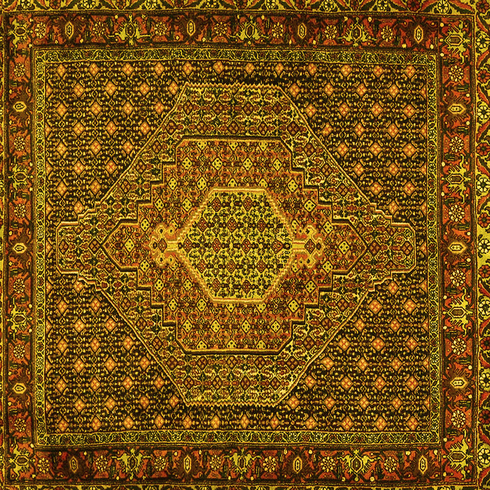 Square Machine Washable Persian Yellow Traditional Rug, wshtr2422yw
