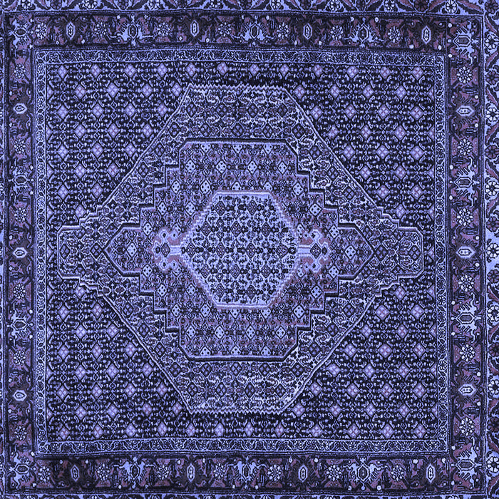 Square Machine Washable Persian Blue Traditional Rug, wshtr2422blu
