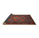 Sideview of Traditional Saffron Red Persian Rug, tr2423