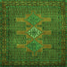 Round Machine Washable Persian Green Traditional Area Rugs, wshtr2423grn