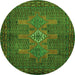 Square Persian Green Traditional Rug, tr2423grn