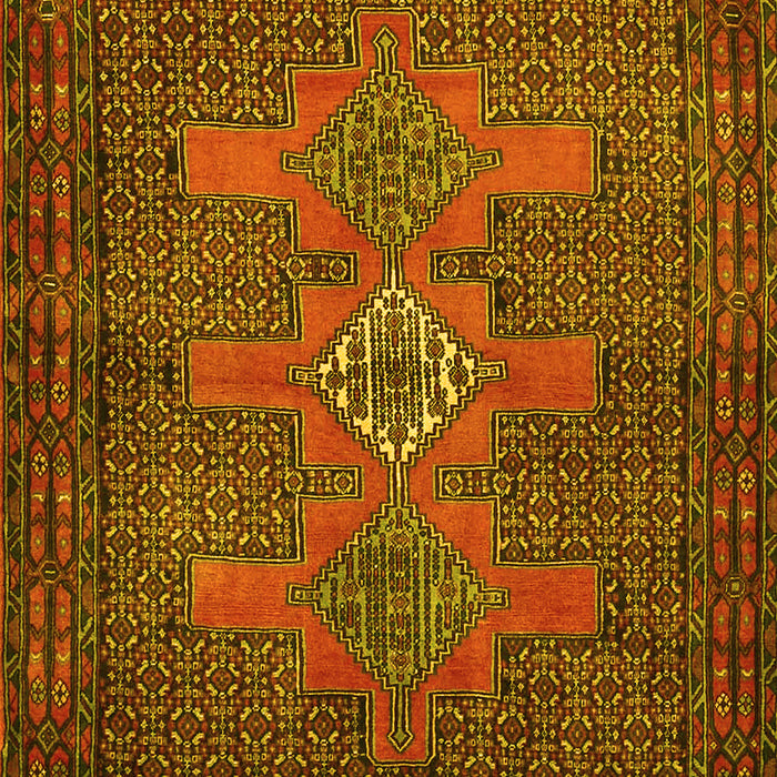Machine Washable Persian Yellow Traditional Rug, wshtr2423yw