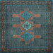 Square Machine Washable Persian Light Blue Traditional Rug, wshtr2423lblu