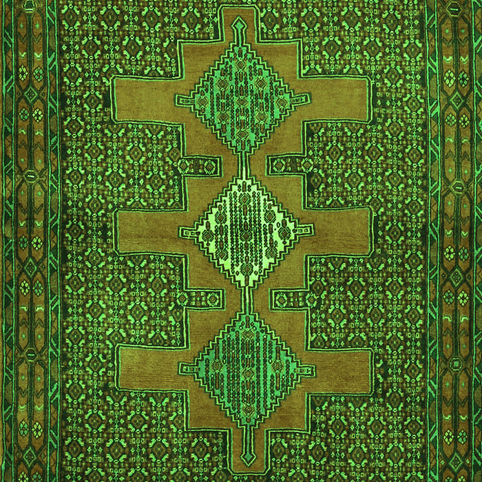 Serging Thickness of Machine Washable Persian Green Traditional Area Rugs, wshtr2423grn