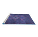 Sideview of Machine Washable Persian Blue Traditional Rug, wshtr2423blu