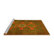 Sideview of Machine Washable Persian Yellow Traditional Rug, wshtr2423yw