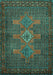 Machine Washable Persian Turquoise Traditional Area Rugs, wshtr2423turq