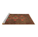 Sideview of Machine Washable Persian Brown Traditional Rug, wshtr2423brn