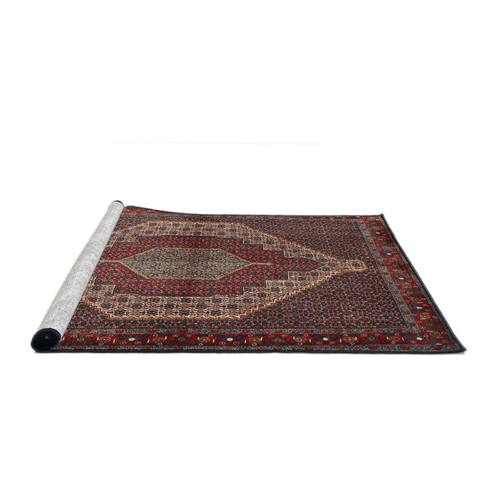 Sideview of Machine Washable Traditional Dark Almond Brown Rug, wshtr2424