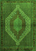 Serging Thickness of Machine Washable Persian Green Traditional Area Rugs, wshtr2424grn