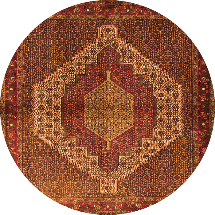 Machine Washable Persian Orange Traditional Area Rugs, wshtr2424org