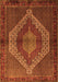 Serging Thickness of Machine Washable Persian Orange Traditional Area Rugs, wshtr2424org