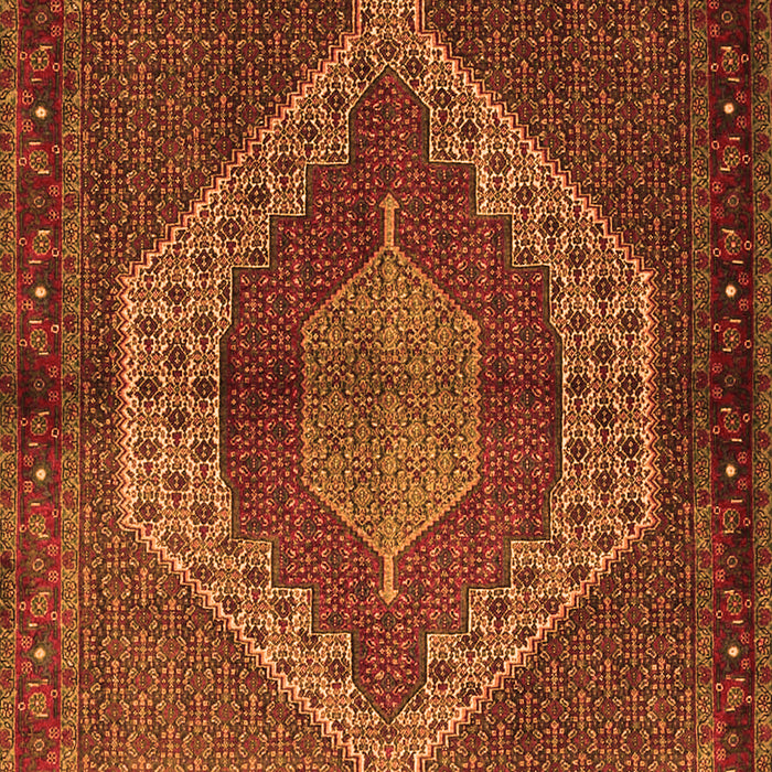 Serging Thickness of Machine Washable Persian Orange Traditional Area Rugs, wshtr2424org