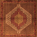 Round Machine Washable Persian Orange Traditional Area Rugs, wshtr2424org