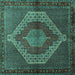 Square Persian Turquoise Traditional Rug, tr2424turq