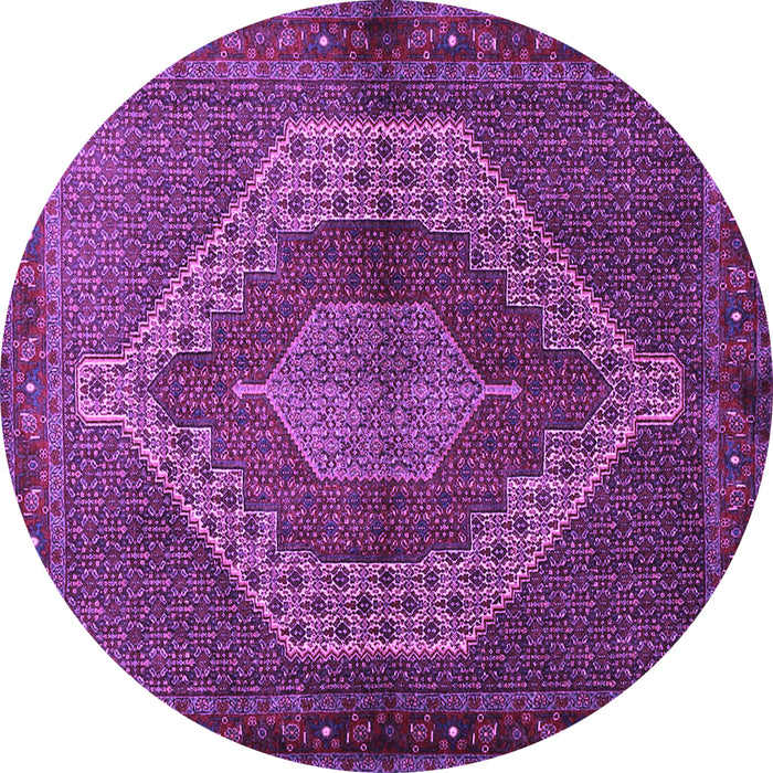 Round Persian Purple Traditional Rug, tr2424pur