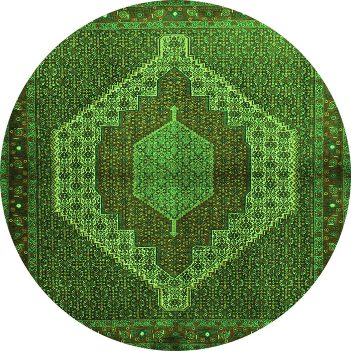 Machine Washable Persian Green Traditional Area Rugs, wshtr2424grn