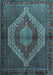 Machine Washable Persian Light Blue Traditional Rug, wshtr2424lblu