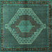 Square Machine Washable Persian Turquoise Traditional Area Rugs, wshtr2424turq