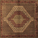 Square Machine Washable Persian Brown Traditional Rug, wshtr2424brn