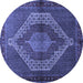 Round Persian Blue Traditional Rug, tr2424blu