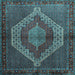 Square Machine Washable Persian Light Blue Traditional Rug, wshtr2424lblu