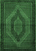 Machine Washable Persian Emerald Green Traditional Area Rugs, wshtr2425emgrn