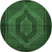 Round Persian Emerald Green Traditional Rug, tr2425emgrn